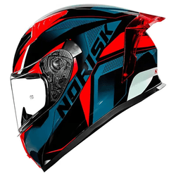 Capacete Norisk Flow Pulse - Azul Vermelho - Moto One