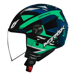 Capacete Norisk Orion (Aberto) Denver - Azul Verde - Moto One