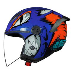 Capacete Norisk Neo (Aberto) Hyena - Azul laranja - Moto One