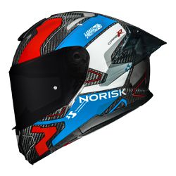 Capacete Norisk Carbon R Rider - Azul Branco - Moto One