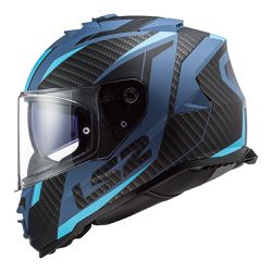 Capacete LS2 FF800 Storm Racer - Preto Fosco Azul - Moto One