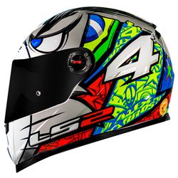 Capacete LS2 FF358 Alex Barros Replica - Prata - Moto One