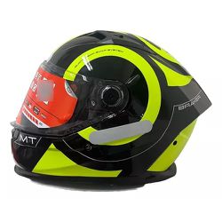 Capacete MT Braker Inox A3 - Preto Amarelo - Moto One