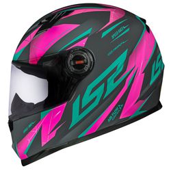 Capacete LS2 FF358 Draze - Cinza Verde Rosa - Moto One