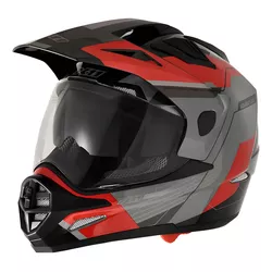Capacete X11 Crossover Adv - Cinza/Vermelho - Moto One