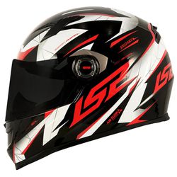 Capacete LS2 FF358 Draze - Preto Vermelho Branco - Moto One