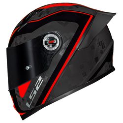 Capacete LS2 FF358 S Striker - Titanium Vermelho P... - Moto One