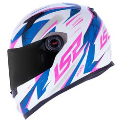 Capacete LS2 FF358 Draze - Branco Rosa Azul - Moto One