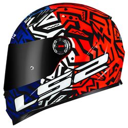 Capacete LS2 FF358 Memphis - Laranja Azul Branco - Moto One