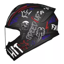 Capacete Race Tech Hit Faster - Preto Fosco/Vermel... - Moto One