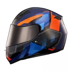 Capacete X11 Trust Pro Transit - Azul/Laranja - Moto One