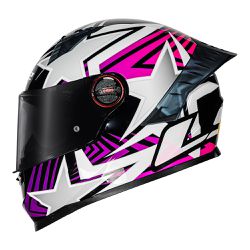 Capacete Ls2 Ff358 Pro Estellar - Preto/Rosa - Moto One