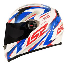 Capacete LS2 FF358 Draze - Branco Azul Vermelho - Moto One
