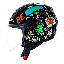 Capacete Norisk Orion (Aberto) Free - Preto Laranj - Moto One