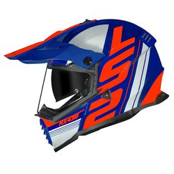 Capacete LS2 MX436 Pioneer Evo Trophy - Azul Laran... - Moto One
