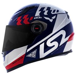 Capacete LS2 FF358 Podium - Azul Branco Vermelho - Moto One