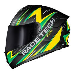 Capacete Race Tech Hit Fuzzy - Preto/Amarelo - Moto One