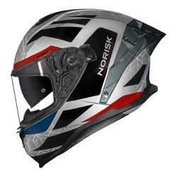 Capacete Norisk Strada 2 Evoque - Prata Vermelho A... - Moto One