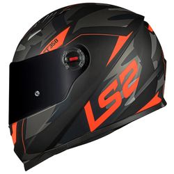 Capacete LS2 FF358 Tank - Preto Fosco Laranja - Moto One