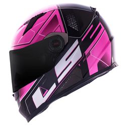 Capacete LS2 FF358 Ultra - Preto/Rosa - Moto One