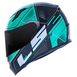 Capacete LS2 FF358 Ultra - Preto Verde - Moto One