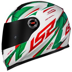 Capacete LS2 FF358 Draze - Branco Verde Vermelho - Moto One
