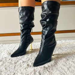 Bota Silvia Cano Médio Preta - 223050P - AMARI SHOES
