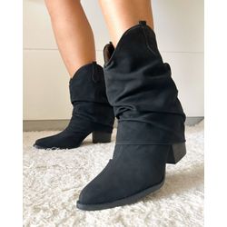 Bota Texas Cano Baixo Preta - 105620P - AMARI SHOES