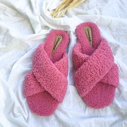 Rasteira Pelo Tedy Rosa - 1221R - AMARI SHOES