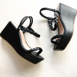 Sandália Anabela Bruna Preta - 1912P - AMARI SHOES