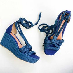Sandália Anabela Colors Azul Marinho - 1749AM - AMARI SHOES