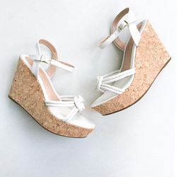 Sandália Anabela Cortiça Ana Off White - 1648OW - AMARI SHOES