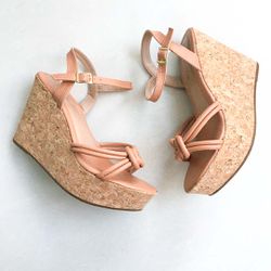 Sandália Anabela Cortiça Ana Rosa Blush - 1648RB - AMARI SHOES