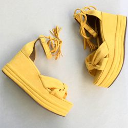 Sandália Anabela Nina Amarela - 8835NL - AMARI SHOES