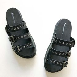 Sandália Confort Ilhós Preto - 1216P - AMARI SHOES