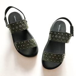 Sandália Confort Tiras Verde Musgo - 1214v - AMARI SHOES