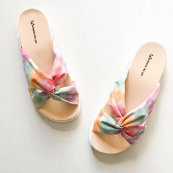 Sandália Flat Confort Tie Dye - 1217T - AMARI SHOES