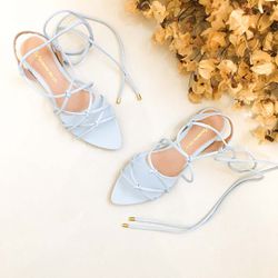 Sandália Rasteira Amarração Aqua - 2032A - AMARI SHOES