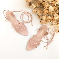 Sandália Rasteira Amarração Rosado - 2032R - AMARI SHOES