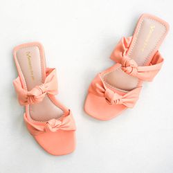 Sandália Rasteira Nó Coral - 1205C - AMARI SHOES