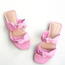 Sandália Rasteira Nó Rosa Petúnia - 1205R - AMARI SHOES