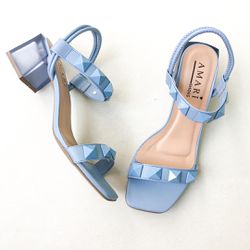 Sandália Bloco Degradê Azul Jeans - 7670AJ - AMARI SHOES