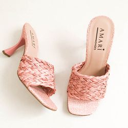Tamanco Natural Rosa - 7712R - AMARI SHOES