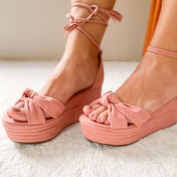 Sandália Anabela Nina Rosa - 8835R - AMARI SHOES