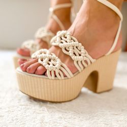 Sandália Plataforma Marina Off White - 2410OW - AMARI SHOES