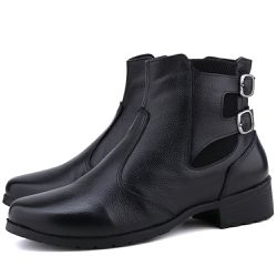 Bota Montaria em Couro Cano Curto Preto - Ref. 150... - Mr. Gutt
