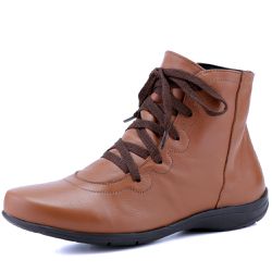 Bota Rasteira De Couro Cano Curto Chocolate Em Cou... - Mr. Gutt