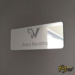 Placa Sinalização Acrílico Espelhado - 11 - MS Design Laser