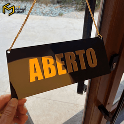 Placa Aberto/Fechado - 135 - MS Design Laser