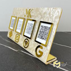 Placa QR Code Mod3 4QRs - 371 - MS Design Laser